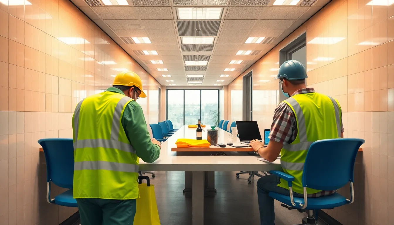 Illustration af rengøring erhverv